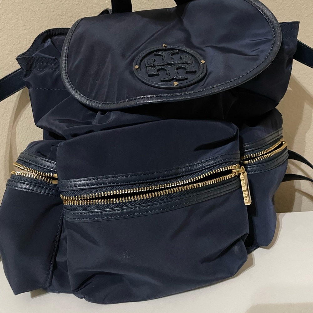 Tory Burch Blue Nylon Backpack